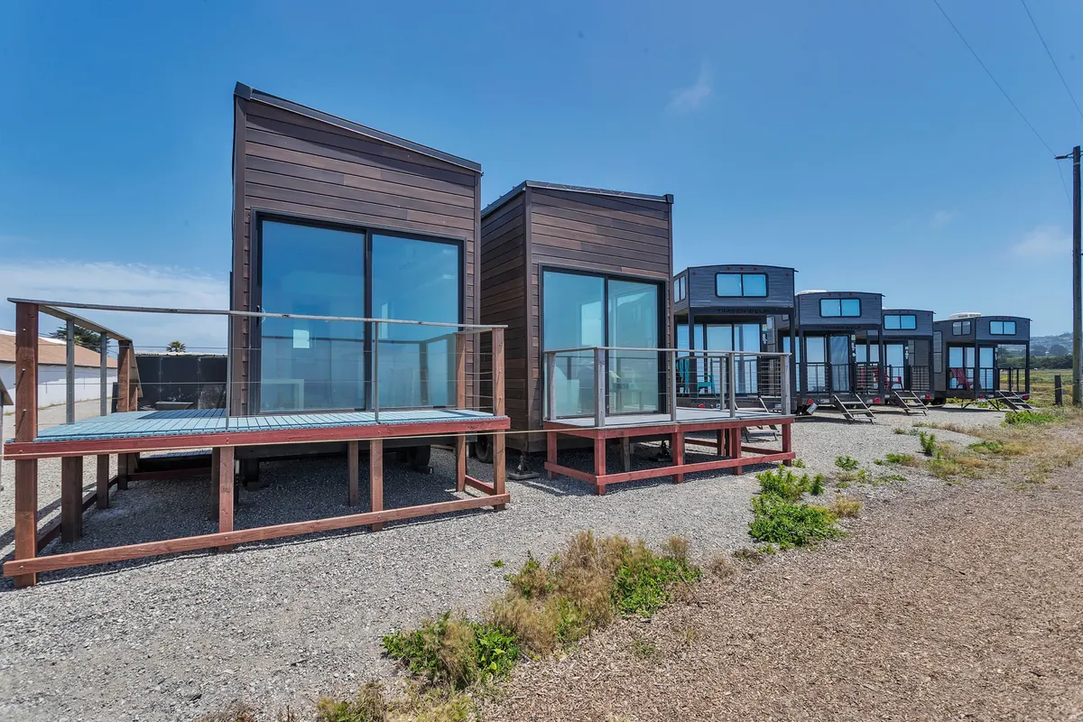 The Tiny Houses in a row on the bluff